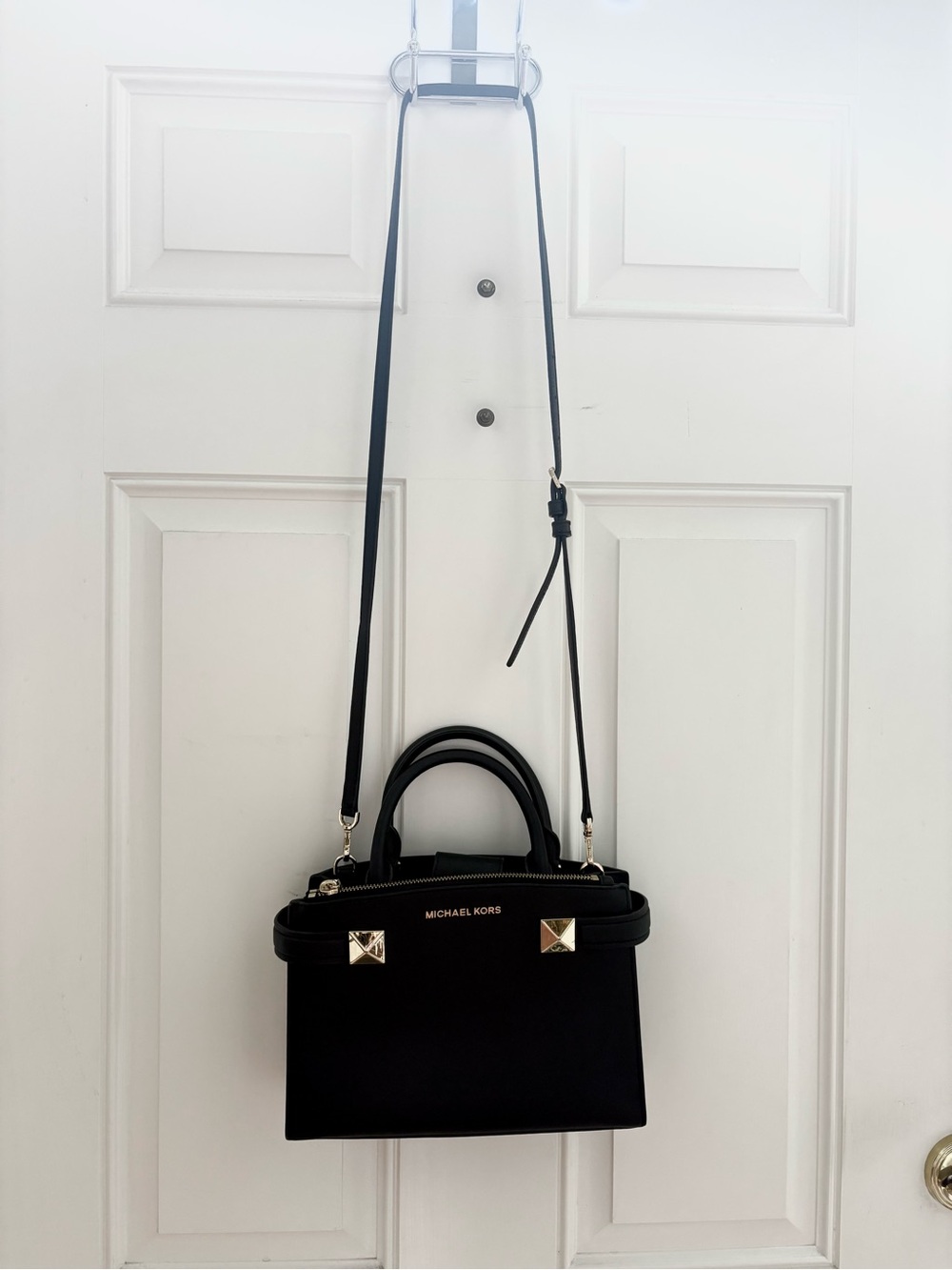 Michael Kors Karla East West Leather Satchel Bag